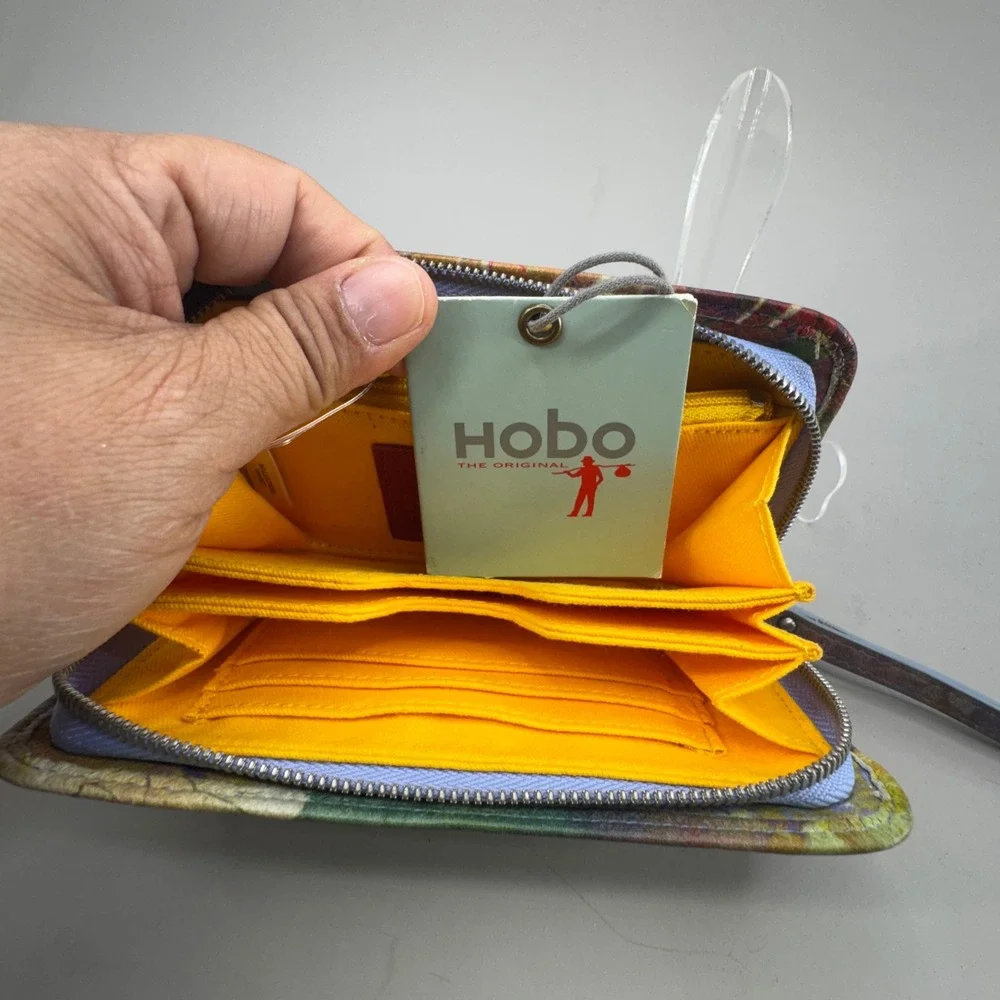 Hobo The Original Wristlet Wallet OS Multicolor Fantasy Floral Leather Boho